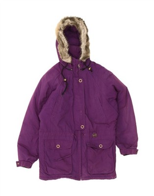 EIDER Womens Graphic Hooded Ski Jacket UK 18 XL Purple BU01