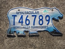 2012 NorthWest Territories Bear License Plate Aurora Borealis NWT Canada T46789