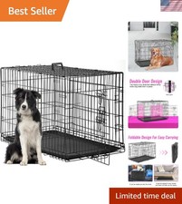Spacious 48-Inch Folding Pet Cage - Metal Construction for Indoor  Outdoor Use