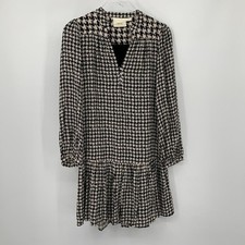 Maeve Anthropologie Sterling black white houndstooth dress tunic shift X-Small
