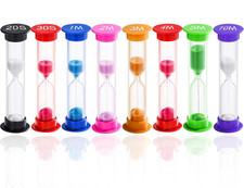 8 Pack Colorful Hourglass Sand Timer Set for Kids, 20Sec 30Sec 1Min 2Min 3Min 4M