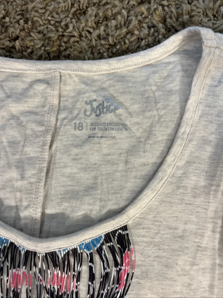 Justice Girls Flowy Tassel Tank Size 18 - Image 3 of 4