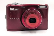 Nikon COOLPIX L30 Compact Digital Camera Metallic Red Excellent Condition