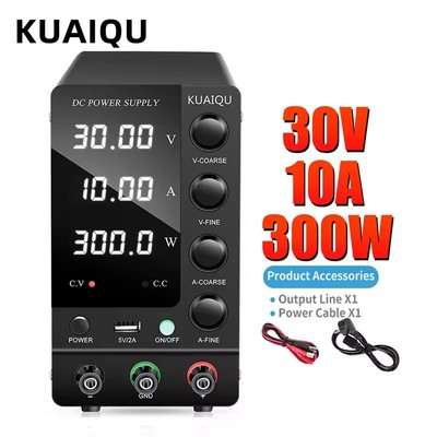 Kaiqu 30V 10A DC Power Supply Adjustable Digit Display Mini Laboratory Power...