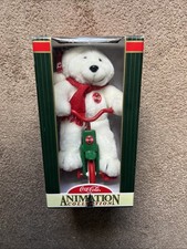 Coca Cola Polar Bear Riding Tricycle Bike Coke Animation Collection Stuffed Bear