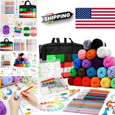 Extensive Crochet Set 20 Acrylic Yarn Skeins 105 Pieces Perfect for Beginners