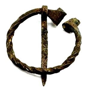 Ancient Viking era hand decorated excavated small brooch