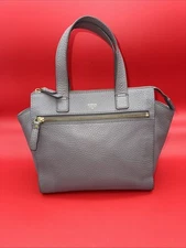 Fossil Genuine Grey Pebble Leather Crossbody Bag Purse Satchel NO adjust Strap