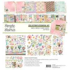 Simple stories vintage Flower Shoppe essential kit ephemera paper stickers