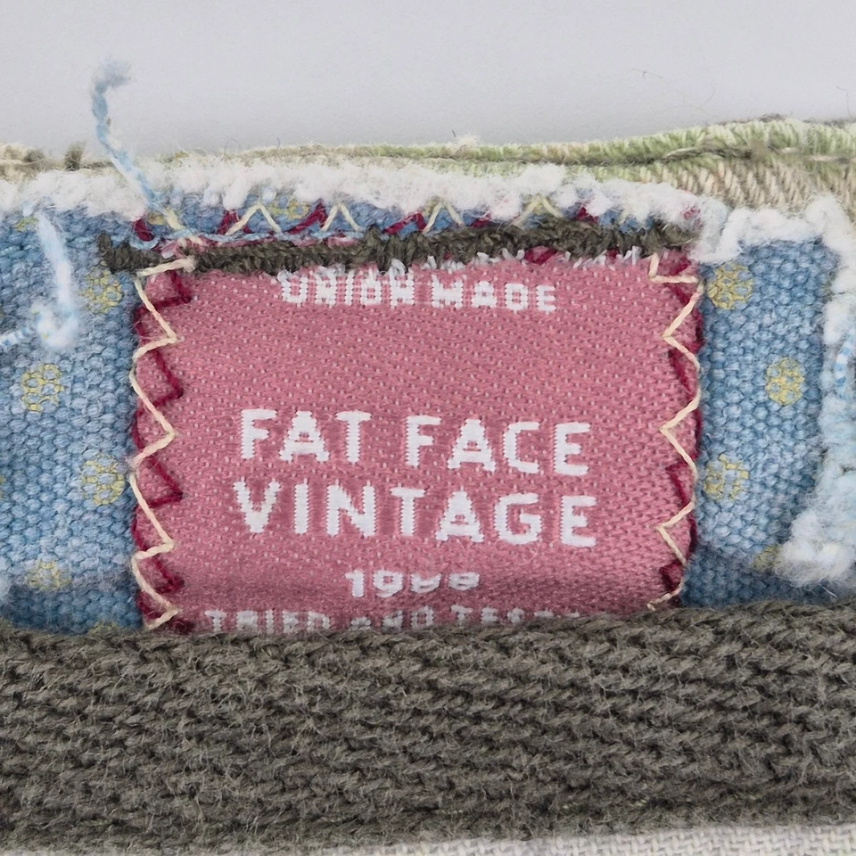 Pantalones Cortos FAT FACE 18 Verde Mujer 100% Algodón Casual Verano Chino - Imagen 4 de 4