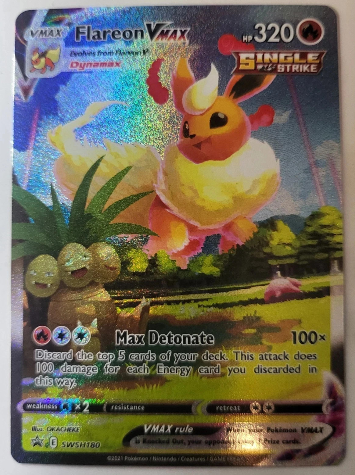 Pokemon Card Flareon Vmax Swsh180 Full Art Promo Nm