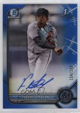 2022 Bowman Chrome Prospect Blue Refractor 134/150 Federico Polanco Auto 0l44
