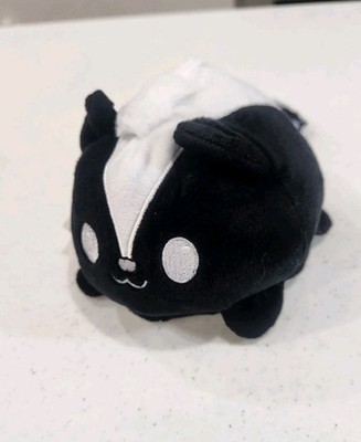 TeeTurtle The Original Reversible Black Skunk Version Plush Toy Plushie Used