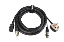 Combined Audio and Power Cable with XLR, IEC and 13 amp Plug - Various Lengths