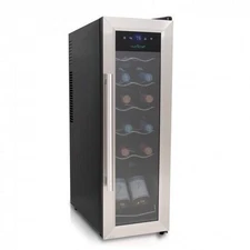 NutriChef Home Wine Cooler Fridge.Digital Touchscreen Control,12 Bottle PKCWC12