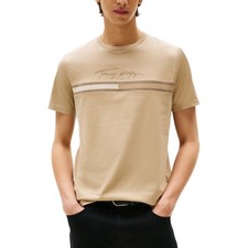 Tommy Hilfiger Mens T Shirts Signature Tonal Flag Logo Summer Cotton Tino Tee