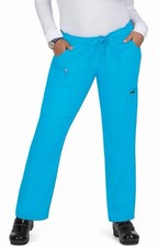 NWTS Koi Lite Peace Women  s 6 Pocket Drawstring Pants Scrub SzLg /Electric Blue