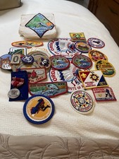 Lot Vintage Boy Scout Patches  And Other 43 Patches 1 Medal 1 Neckerchief  SEE