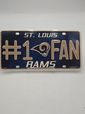 SAINT ST LOUIS RAMS 1 FAN EMBOSSED METAL LICENSE PLATE 12 - NEW