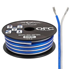 Skar Audio Elite 14 Gauge Oxygen-Free Copper Speaker Wire - 30 Feet Blue/White