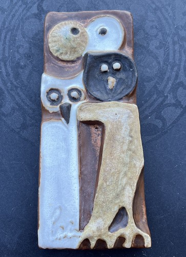 Mid Century Modernist Helmut Schaffenacker Kunstkeramik Eule Wandrelief Germany - Bild 3 von 9