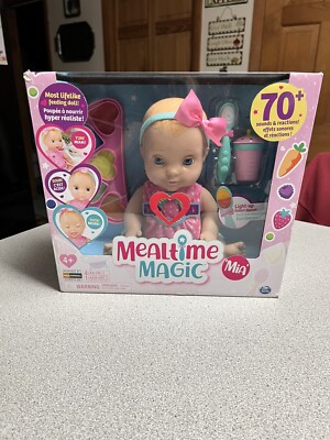 MEALTIME MAGIC MIA Interactive Feeding Baby Doll 70+ Lifelike Sounds/Reactions