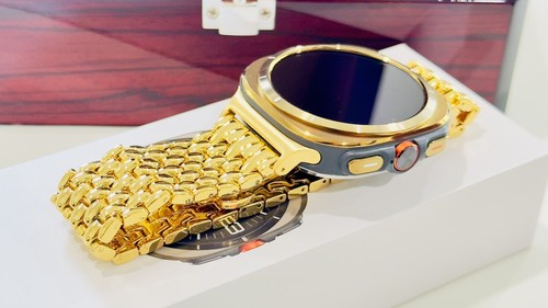 CUSTOM GOLD Samsung Galaxy Watch Ultra Black 47mm 24k Gold Plated Band And Black - 第 9/22 張圖片