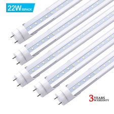 50Pack T8 4FT G13 Bi Pin Led Tube Light Bulbs 22W 2 Pin 4' Led Shop Light 5000K