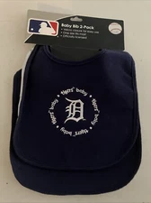 Detroit Tigers Embroidered Baby Bib 2-Pack Blue Baby Fanatic MLB