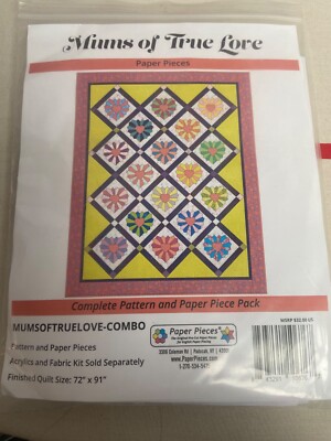 EPP Mums of True Love Quilt inkl. Muster, plus Papierstücke und volle Acryl Neu