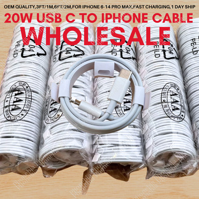 PD 20W Fast Charging Cable Type C to iPhone Charger for iPhone 14 13 12 11 8 Lot