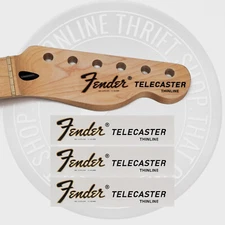Fender Tele Thinline Waterslide Guitar Neck Headstock Decals (Set of 3)