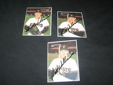 LOT (3) MATT WILLIAMS GIANTS 1999 MOTHER'S AUTHENTIC AUTOGRAPHED BASEBALL CARDS
