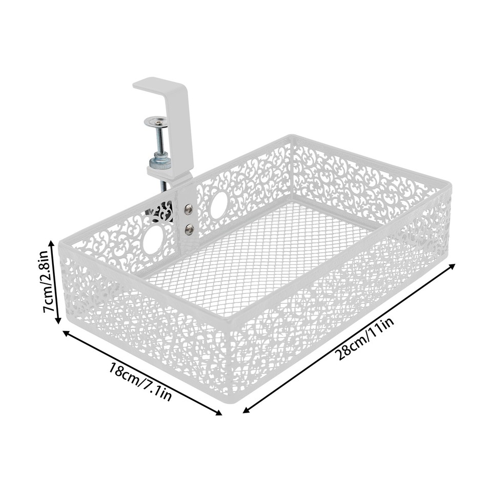 360° Rotatable Under Desk Storage Organizer Under Desk Storage Basket