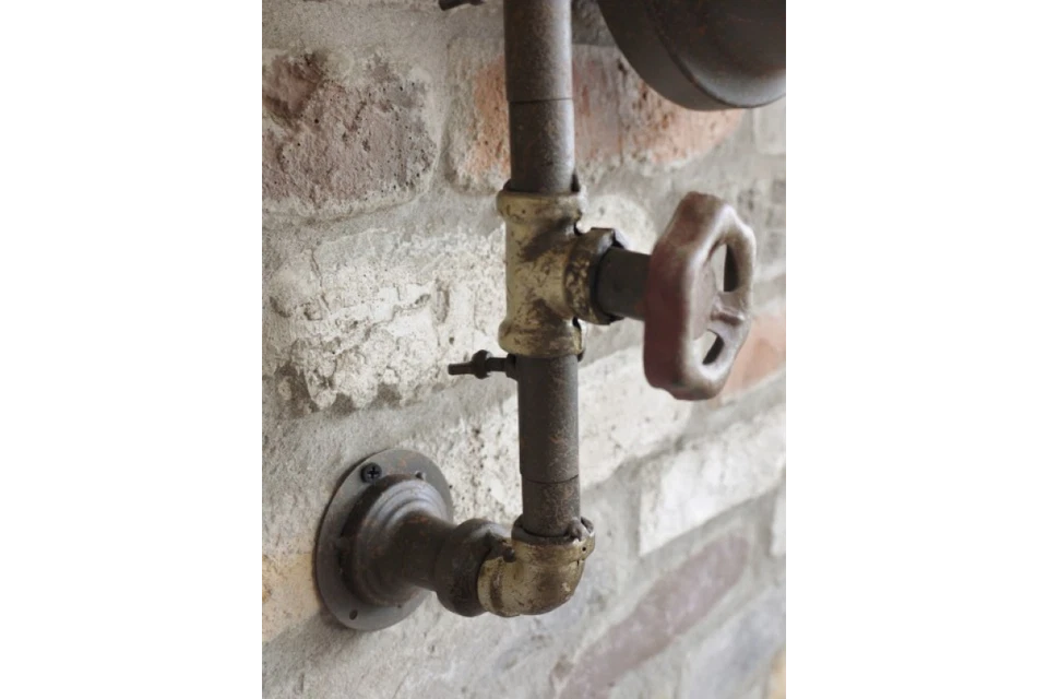 Industrial Pipe Wall Clock Vintage Warehouse Style Pipe Fittings Retro Design - Image 2 of 4