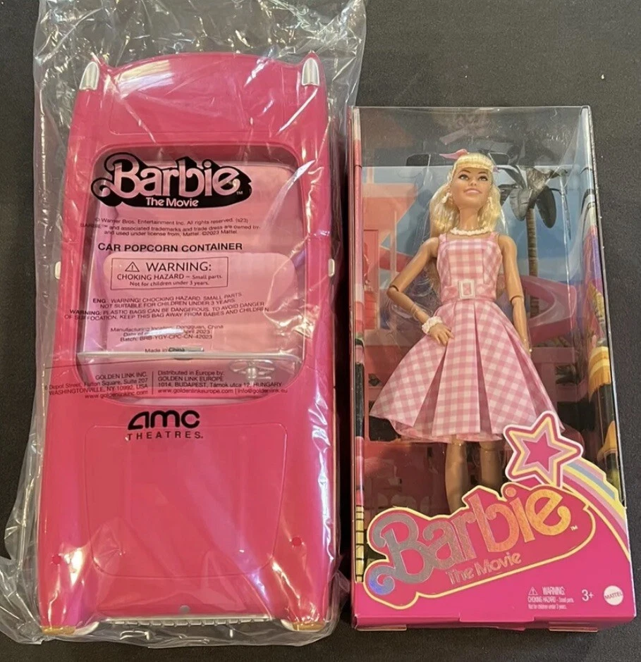 Barbie Movie AMC Corvette Popcorn Bucket & Exclusive Doll NEW! reseau
