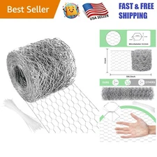 Durable Hexagonal Chicken Wire 4 in x 590.5 in - Perfect for Gardens & Livestock