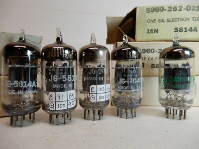 GE JG 5814 Vacuum Tubes From the 1950's & 60's Qty 5 Strong and