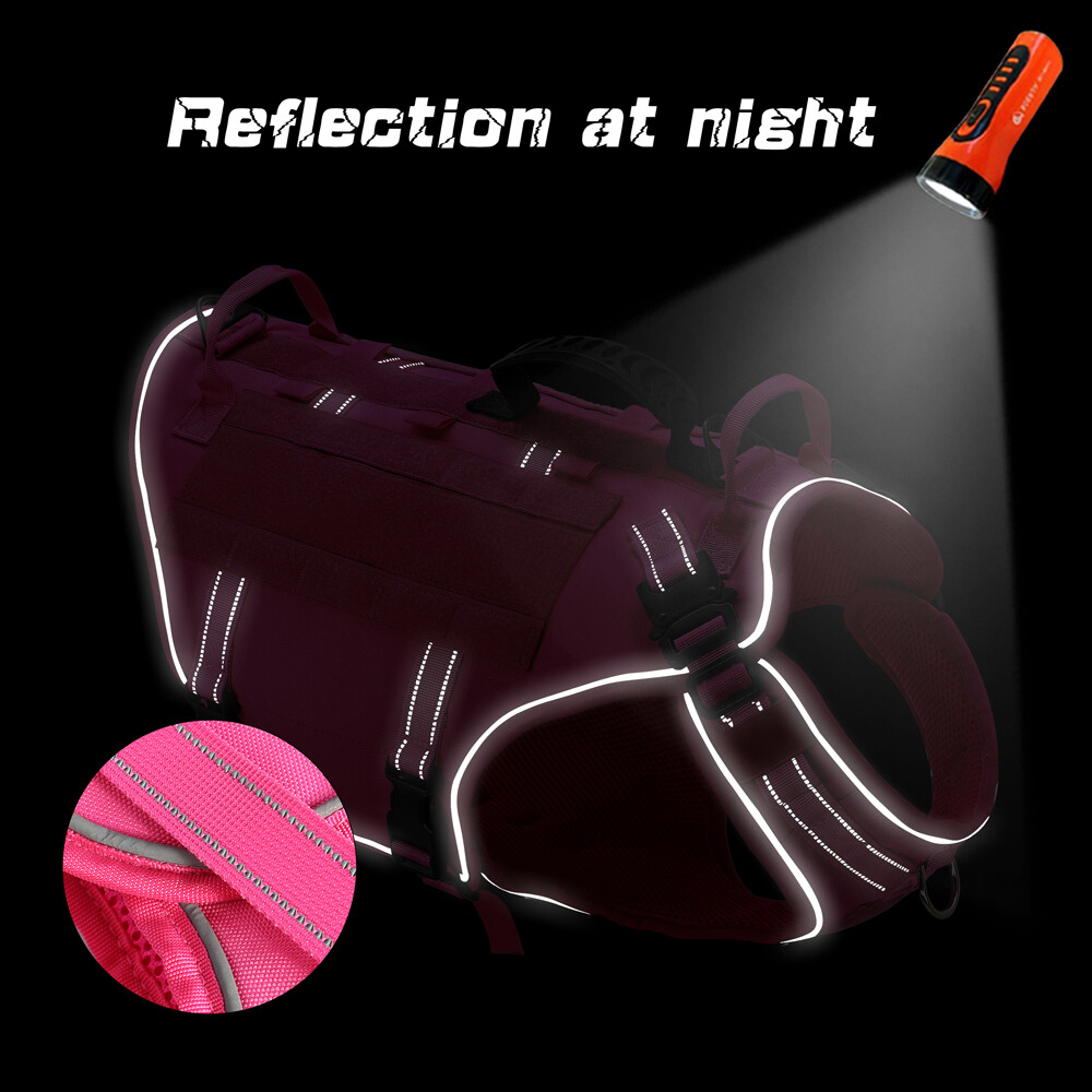 Military Tactical Dog Harness MOLLE Vest German Shepherd Black Tan