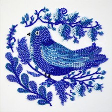 Bead Embroidery Kit "Early bird" size 5.9"x5.9" / 15.0x15.0 cm