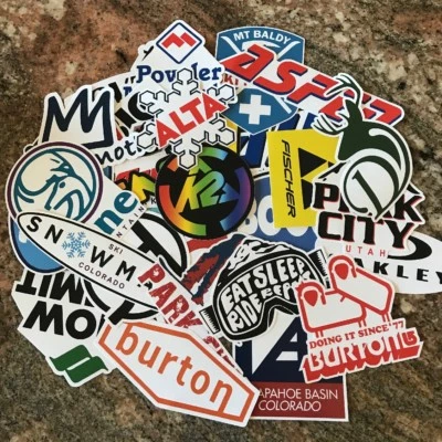 Ski Sticker Lot - Breckenridge Taos Fischer Burton Oakley Volkl Aspen K2 Vail