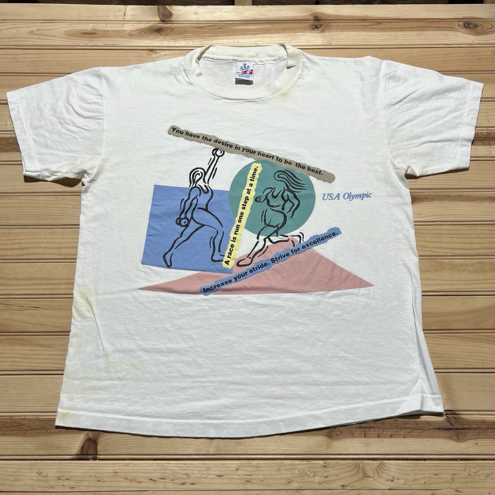 Vintage 90s USA Olympics Womens Track And Field Event Graphic Shirt Size XL