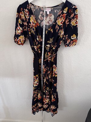 slim fit dress slacks Orange Floral Chiffon Ruffle Short Sleeve Maternity Dress – PinkBlush main image 0