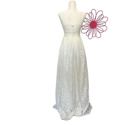 asos white formal dress Bridal Spaghetti Strap Lace NEW Size 4 US 36 EU Name:Lolli