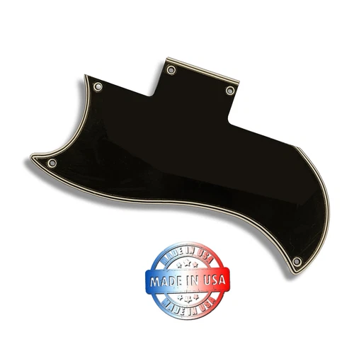 Lefty Wide Bevel 5 Ply Black/Cream Pickguard for Gibson SG Standard '61 Reissue