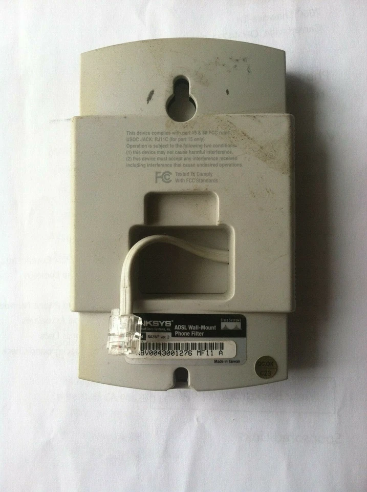 Linksys BA2WF ver 2 DSL filtro de teléfono de montaje en pared Foto 2 de 3