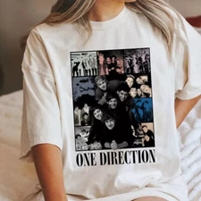 Direction Concert Shirt, One Direction Band White Unisex Tshirt Reprint S-5XL