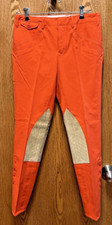 Ralph Lauren Sport Sz 6 Orange Jodhpur Equestrian Riding Pants w/ Suede Patch