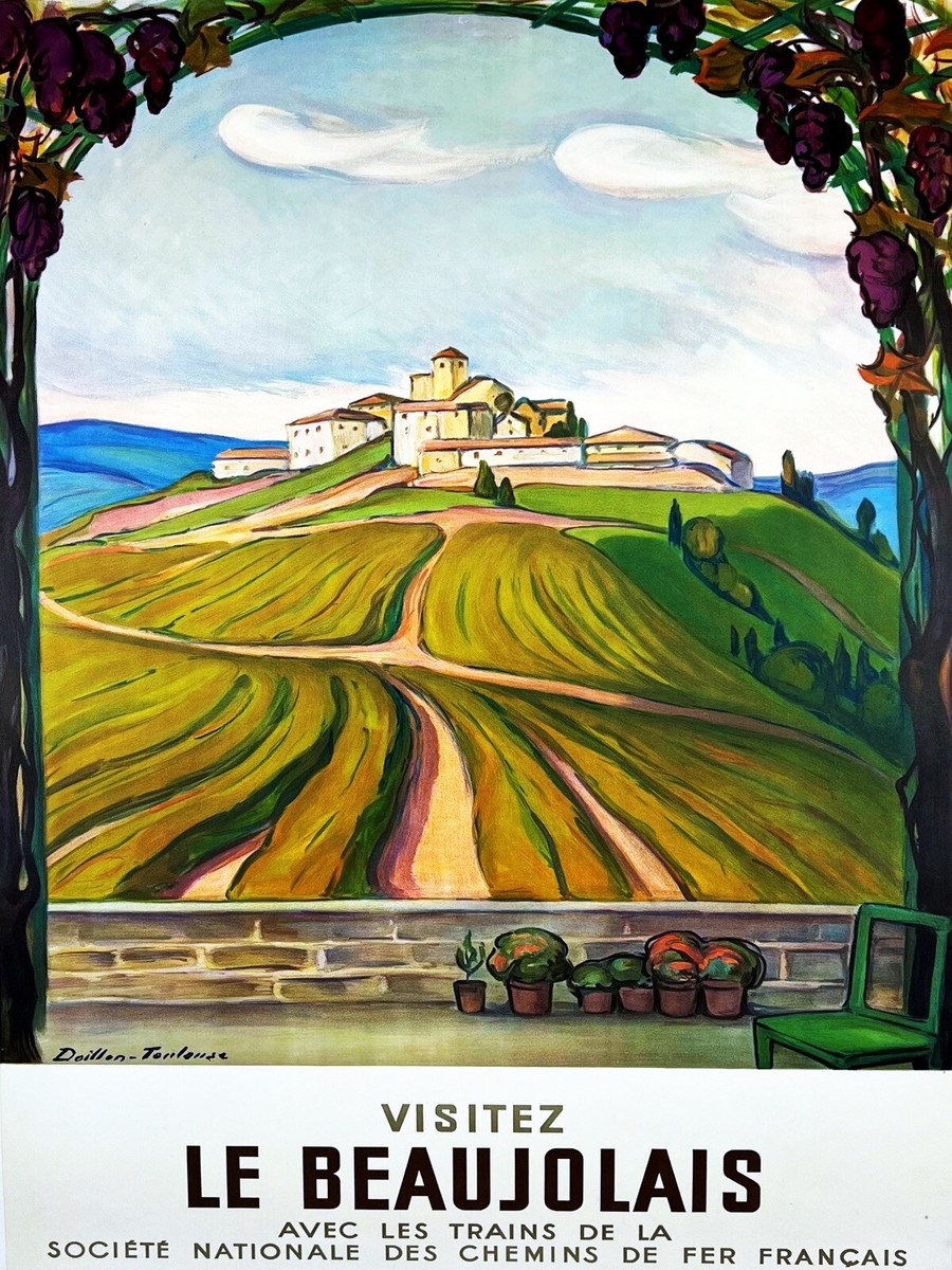 HSCFWYLN Poster D'art Mural Beaujolais Art Vins Français