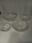 Lot of 4 Pyrex Clear Glass Nesting Mixing Bowls 326 325 323 322